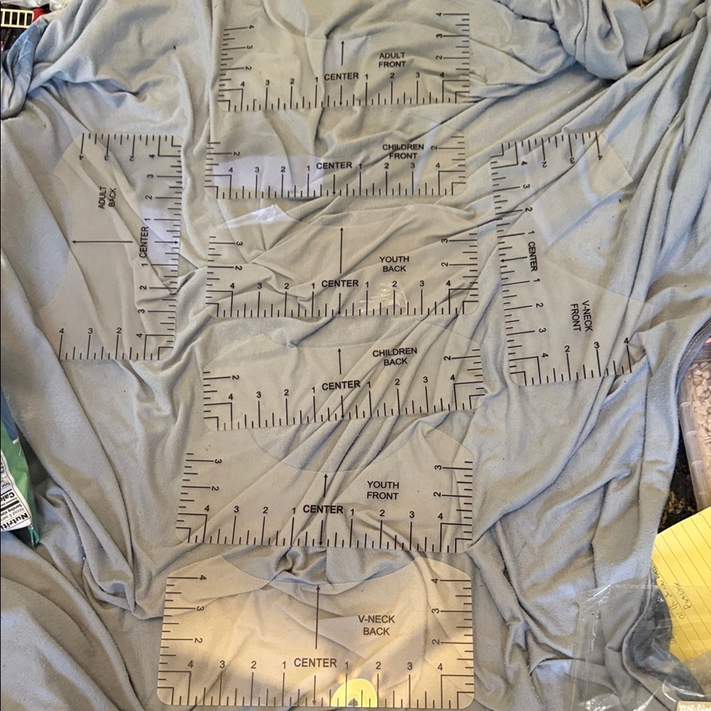 T-shirt placement ruler guides